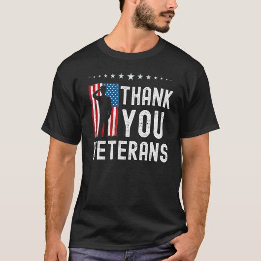 Thank You Veterans   American Flag Celebration T-Shirt (Vorderseite)