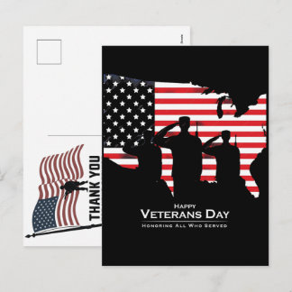 Thank You Veterans American Flag Memorial Day Feiertagspostkarte