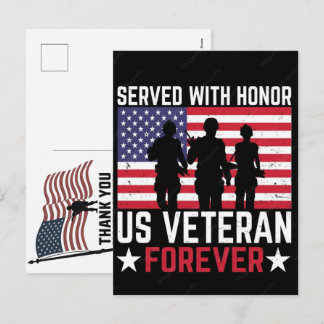 Thank You Veterans American Flag Memorial Day Feiertagspostkarte