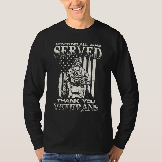 Thank You Veterans Honoring All Who Served T-Shirt (Vorderseite)