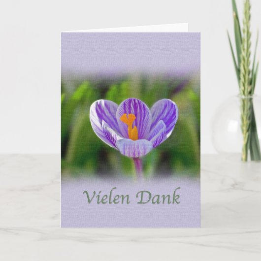 Thank you, Vielen Dank, German, Flowers Dankeskarte (Vorderseite)