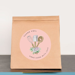 Thank you Watercolor Bakery Runder Aufkleber