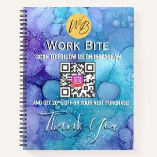 Thank You Watercolor Business Instagram Qr Code Notizblock