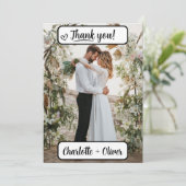 Thank You Wedding Card with Picture (Back & Front) Dankeskarte (Stehend Vorderseite)