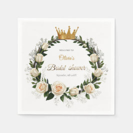 Thank You White Roses & Baby’s Breath  Serviette