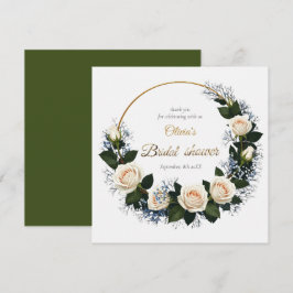 Thank You White Roses & Blue Baby’s Breath  Dankeskarte