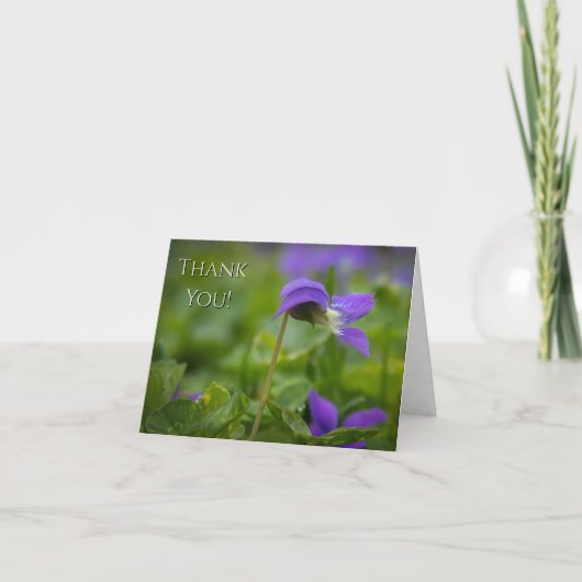 “Thank You!” Wild Violet Note Folded Greeting Card Karte (Vorderseite)
