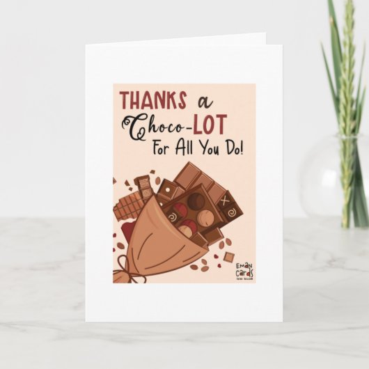 Thank you with Chocolate - Funny Karte (Vorderseite)