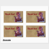 Thank you wolf rechteckiger aufkleber (Blatt)