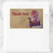Thank you wolf rechteckiger aufkleber (Tasche)
