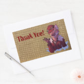 Thank you wolf rechteckiger aufkleber (Umschlag)