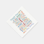 Thank You Word Cloud in 5 languages Serviette (Ecke)