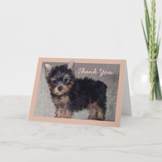 Thank You Yorkshire puppy greeting card Dankeskarte (Vorderseite)