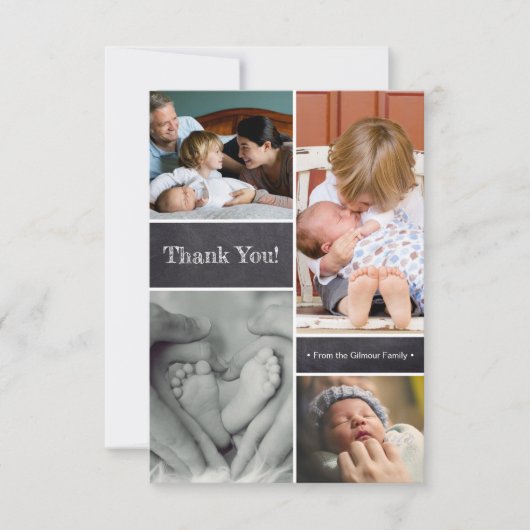 Thank you, zweite Baby-Birth-Announktion Dankeskarte (Vorderseite)