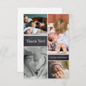 Thank you, zweite Baby-Birth-Announktion Dankeskarte (Vorne/Hinten)