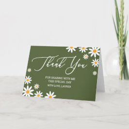 Thank yoy card boho Daisy green Dankeskarte