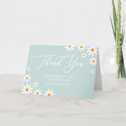 Thank yoy card boho Daisy mint Dankeskarte (Vorderseite)