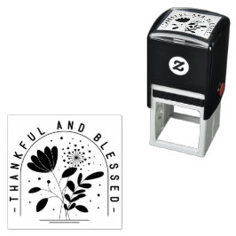 Thankful And Blessed Typography  Permastempel