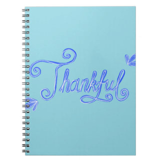 Thankful blue hand lettering notizblock