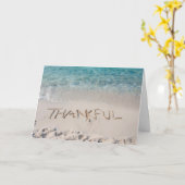 🏝️ Thankful by the Sea - Coastal Thanksgiving Karte (Gelbe Blume)