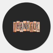 Thankful Coquette Bow Floral Cute Thanksgiving Aut Runder Aufkleber (Vorderseite)