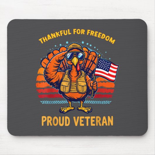 Thankful For Dom Proud Veteran Patriotic Thanksgiv Mousepad (Vorne)