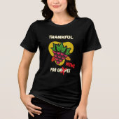 “Thankful for Grapes...Wine" Funny Thanksgiving Tri-Blend Shirt (Vorderseite)