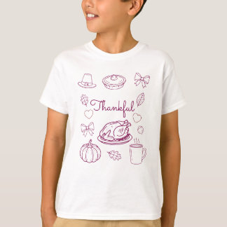 Thankful for Kids Thanksgiving Gratitude T-shirt