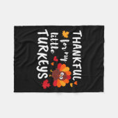 Thankful For My Little Turkeys Happy Thanksgiving Fleecedecke (Vorderseite (Horizontal))