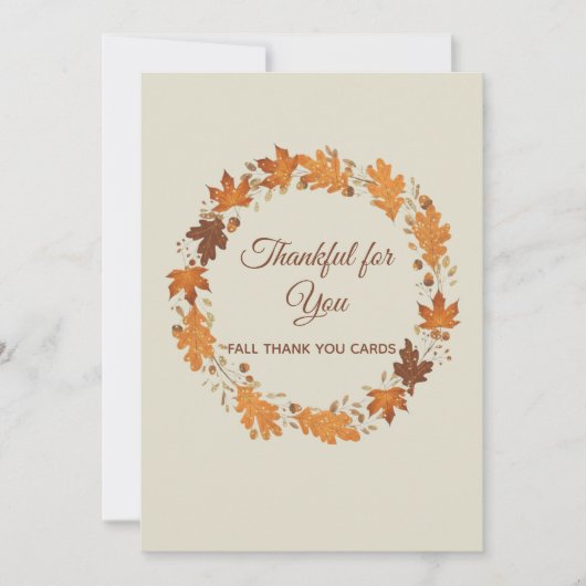 Thankful for You Fall Thank You Cards Dankeskarte (Vorderseite)