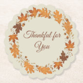 Thankful for You Fall Thank You Cards Untersetzer (Vorderseite)
