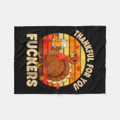 Thankful For You Forers Thanksgiving Happy Turkey Fleecedecke (Vorderseite (Horizontal))