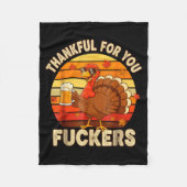 Thankful For You Forers Thanksgiving Happy Turkey Fleecedecke (Vorderseite)