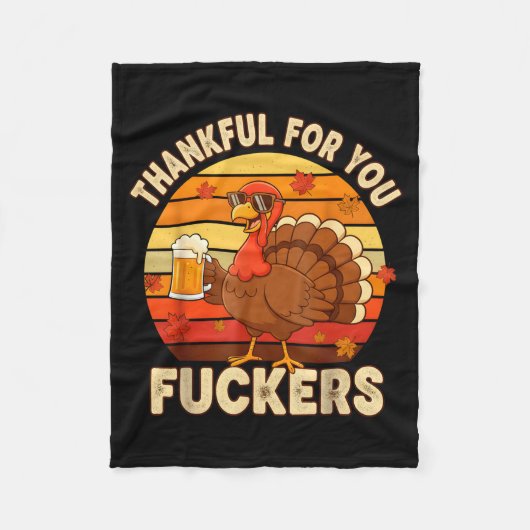 Thankful For You Forers Thanksgiving Happy Turkey  Fleecedecke (Vorderseite)