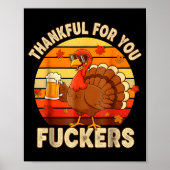 Thankful For You Forers Thanksgiving Happy Turkey Poster (Vorne)