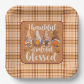 Thankful Gnomes – Autumn Blessings Pappteller (Vorderseite)