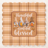 Thankful Gnomes – Autumn Blessings Untersetzer (Vorderseite)