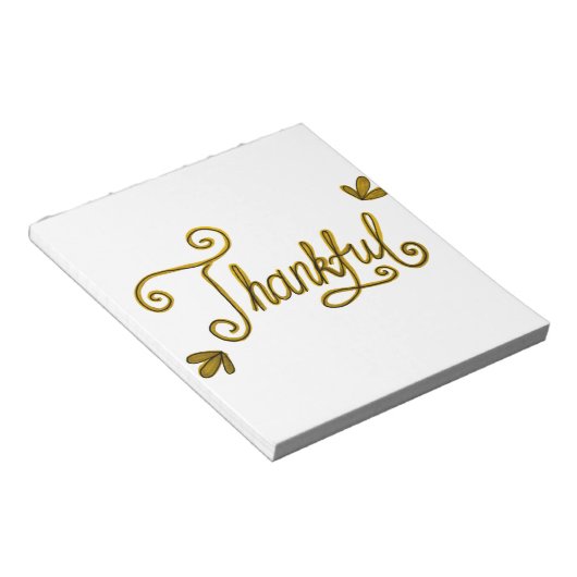 Thankful gold lettering notizblock (angewinkelt)