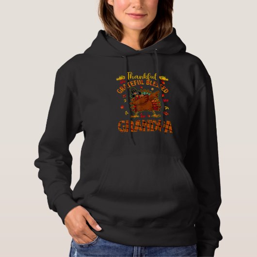 Thankful Grateful And Blessed Grandpa Dabbing Turk Hoodie (Vorderseite)