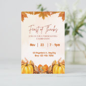 Thankful Grateful and Blessed Thanksgiving Dinner Einladung (Stehend Vorderseite)