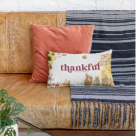 Thankful Grateful | Autumn Thanksgiving Monogram Lendenkissen