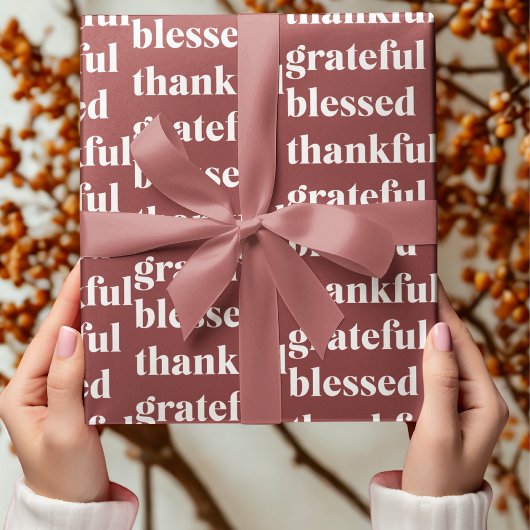 Thankful Grateful Blessed Autumn Geschenkpapier