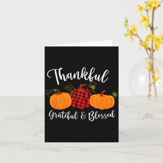 Thankful Grateful Blessed Christmas & Thanksgi Karte (Gelbe Blume)