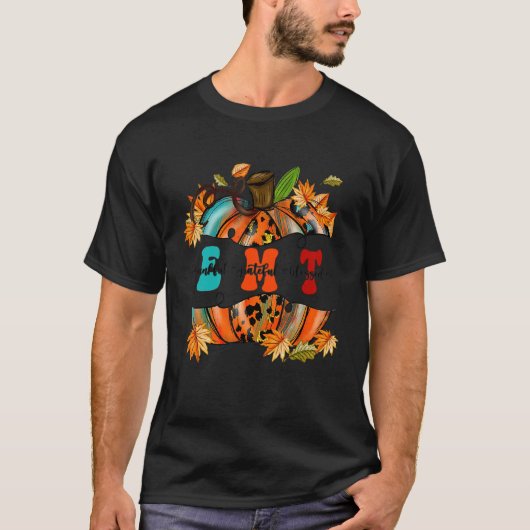 Thankful  Grateful  Blessed EMT Pumpkin Autumn Fal T-Shirt (Vorderseite)