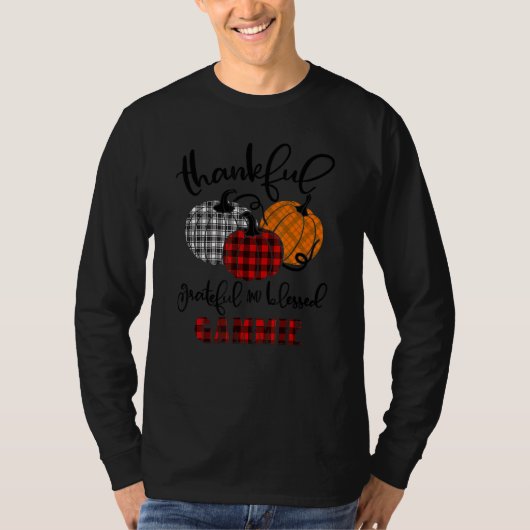 Thankful Grateful Blessed Gammie Autumn Fall Pumpk T-Shirt (Vorderseite)