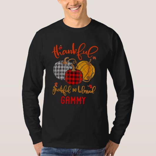 Thankful Grateful Blessed Gammy Autumn Fall Pumpki T-Shirt (Vorderseite)