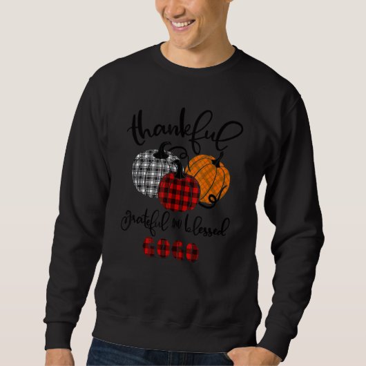 Thankful Grateful Blessed Gogo Autumn Fall Pumpkin Sweatshirt (Vorderseite)