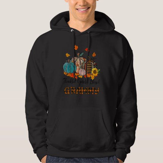 Thankful Grateful Blessed Grammy Pumpkins Thanksgi Hoodie (Vorderseite)