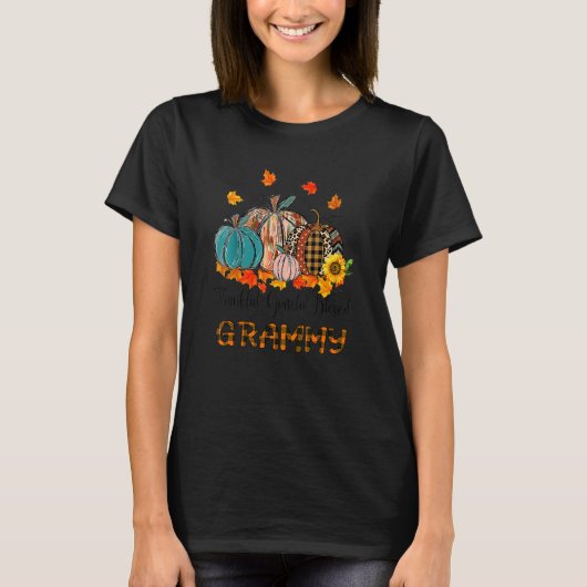 Thankful Grateful Blessed Grammy Pumpkins Thanksgi T-Shirt (Vorderseite)