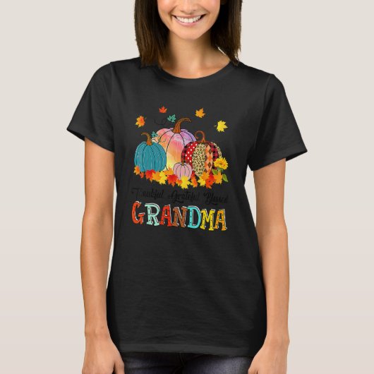 Thankful Grateful Blessed Grammy Pumpkins Thanksgi T-Shirt (Vorderseite)